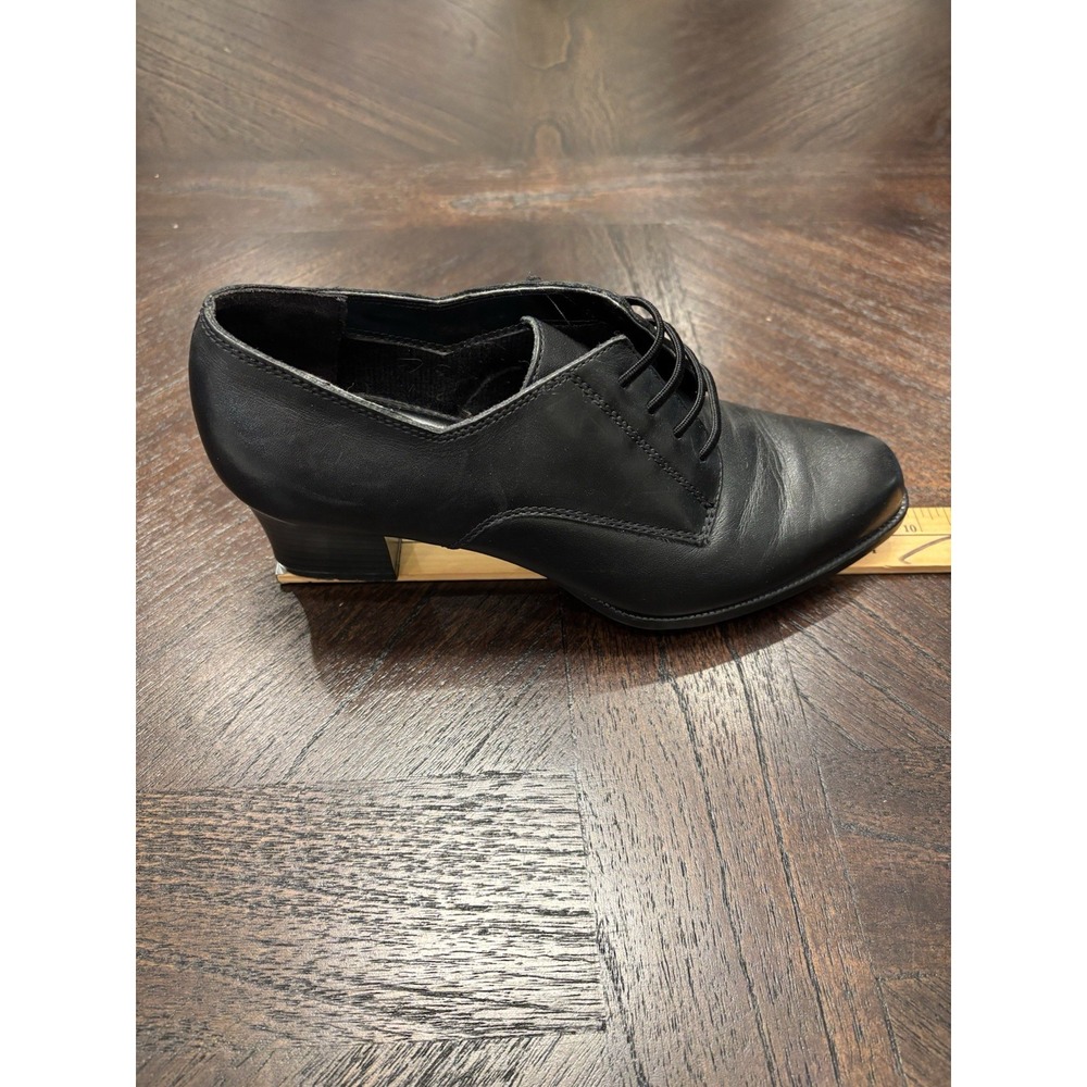 Stacia Dr Scholls Leather Oxford Gel Sole Block Heel Lace Up Shoe Collegiate